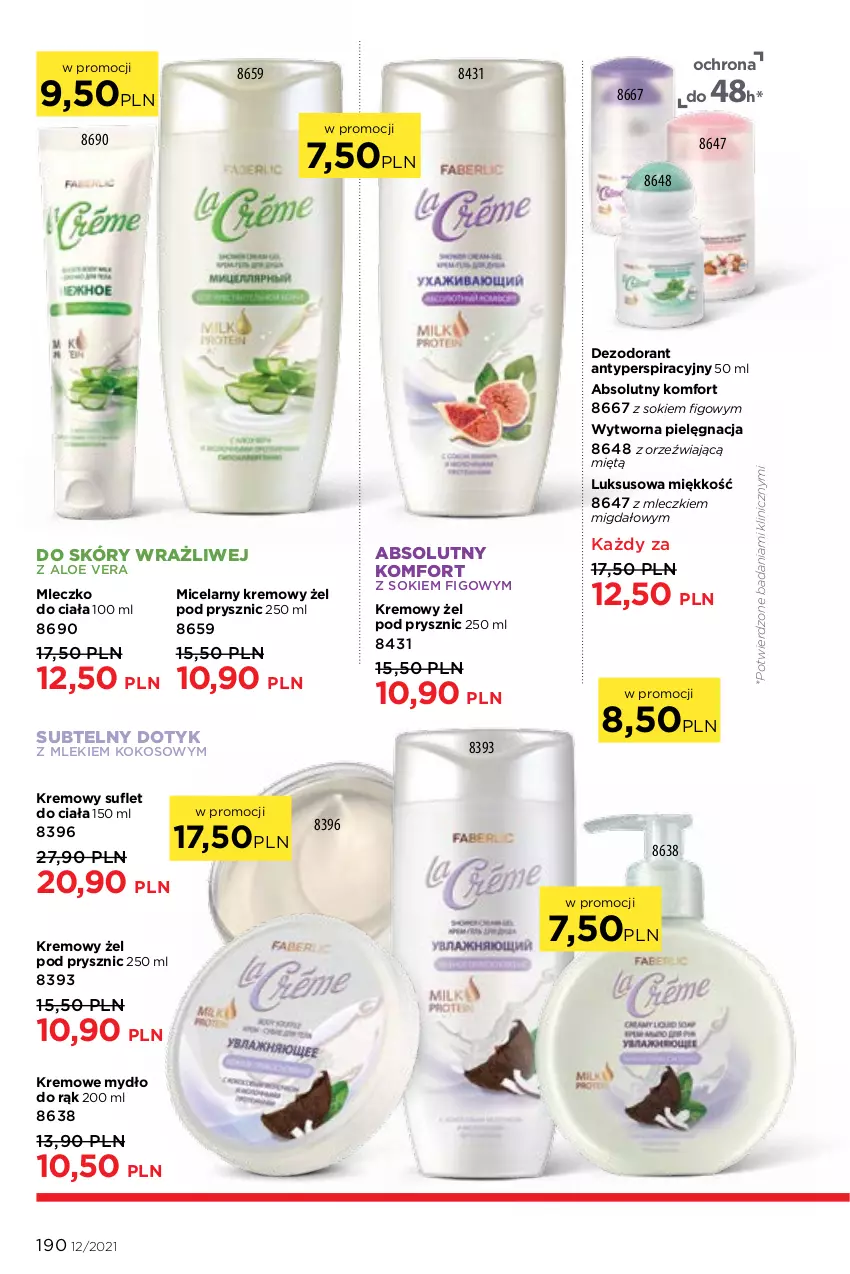 Gazetka promocyjna Faberlic - Gazetka - ważna 16.08 do 15.09.2021 - strona 190 - produkty: Absolut, Aloe vera, Dezodorant, Kokos, Mleczko, Mleczko do ciała, Mydło, Sok