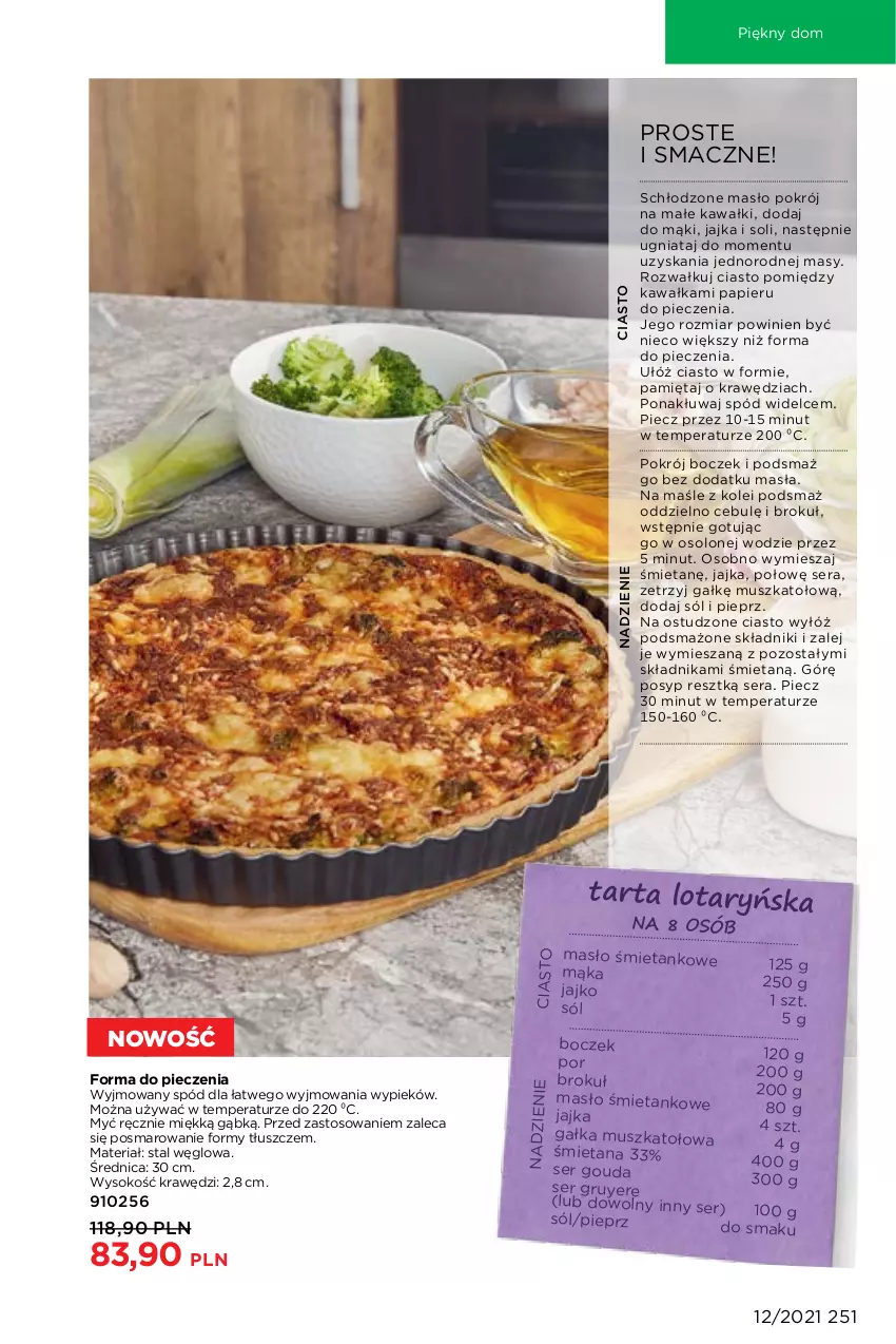 Gazetka promocyjna Faberlic - Gazetka - ważna 16.08 do 15.09.2021 - strona 251 - produkty: Boczek, Forma do pieczenia, Gałka, Gouda, Kawa, Mąka, Masło, Mięta, Mus, Papier, Piec, Pieprz, Por, Ser, Sok, Sól, Tarta