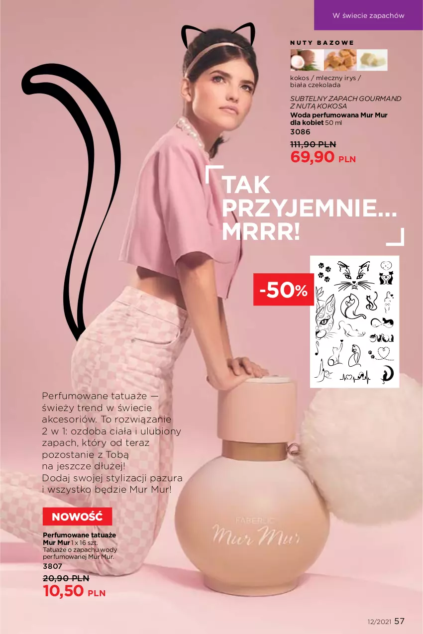 Gazetka promocyjna Faberlic - Gazetka - ważna 16.08 do 15.09.2021 - strona 57 - produkty: Czekolada, Kokos, Nuty, Ozdoba, Perfum, Tera, Woda, Woda perfumowana