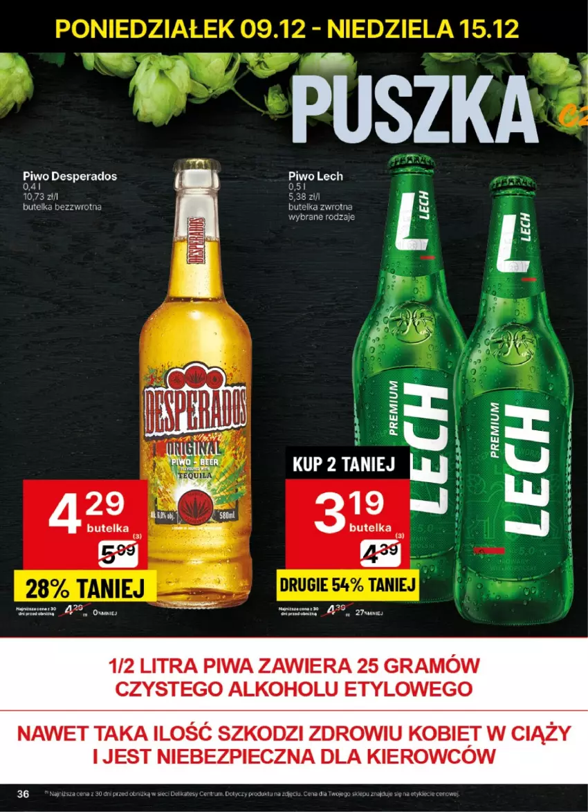 Gazetka promocyjna Delikatesy Centrum - NOWA GAZETKA Delikatesy Centrum od 9 grudnia! 9-15.12.2024 - ważna 09.12 do 15.12.2024 - strona 36 - produkty: Desperados, Gra, Piec, Piwa, Piwo