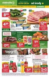 Gazetka promocyjna Stokrotka - Market - Gazetka - ważna od 28.04 do 28.04.2025 - strona 1 - produkty: Piwa, Piwo, Ketchup, Warzywa, Sos, Por, JBL, Gra, Coca-Cola, Desperados, Farm Milk, Kotlin, Boczek, Kaszanka, Fanta, Owoce, Grunt, Sprite, Kasza, Masło, Napój, Kiełbasa, Mięso, Boczek wieprzowy, Kiełbasa śląska, Fa