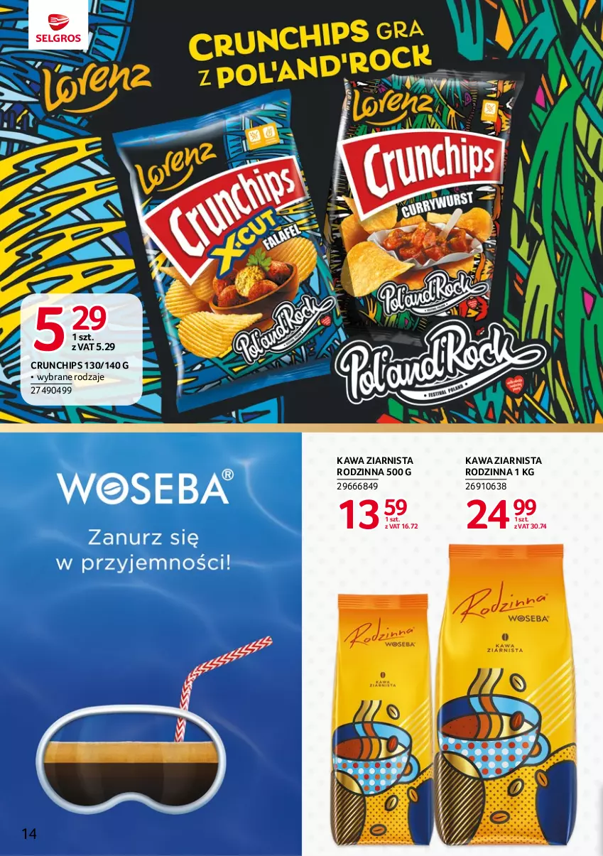 Gazetka promocyjna Selgros - Katalog Markowe Produkty - ważna 27.07 do 09.08.2023 - strona 14 - produkty: Crunchips, Kawa, Kawa ziarnista