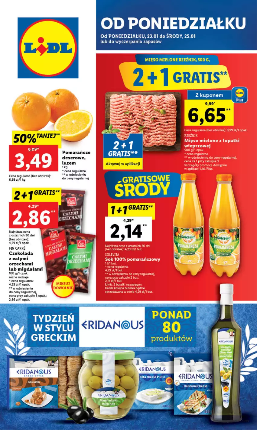 Gazetka promocyjna Lidl - GAZETKA - ważna 23.01 do 25.01.2023 - strona 1 - produkty: Czekolada, Dada, Deser, Gra, Pomarańcze, Ser