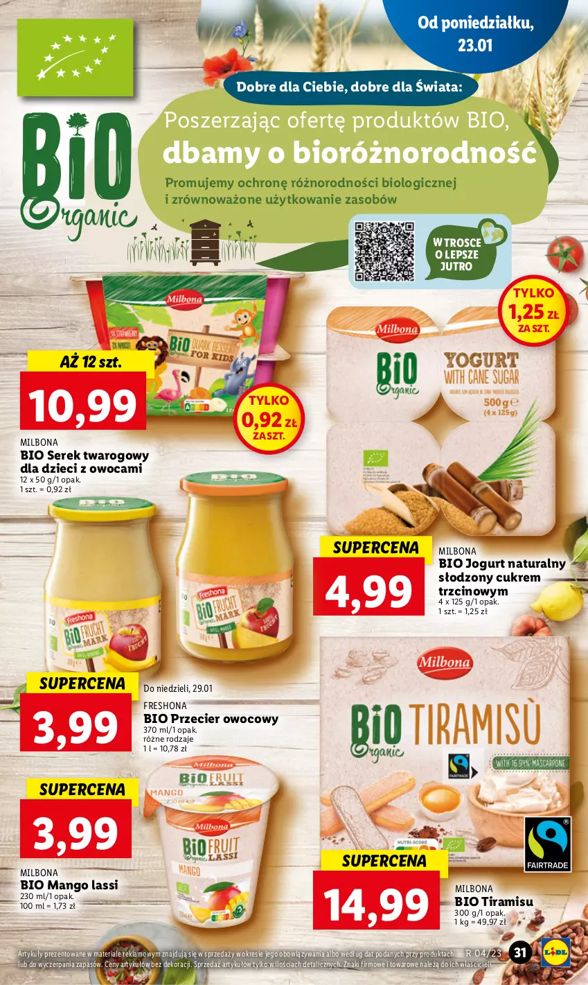 Gazetka promocyjna Lidl - GAZETKA - ważna 23.01 do 25.01.2023 - strona 33 - produkty: Dzieci, Jogurt, Jogurt naturalny, Mango, Ser, Serek, Serek twarogowy