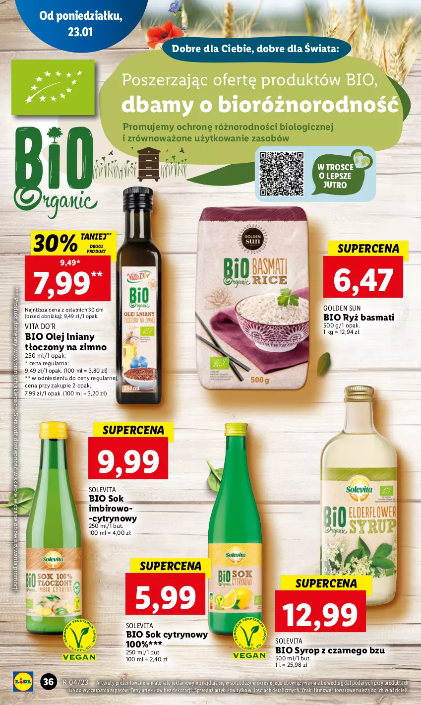 Gazetka promocyjna Lidl - GAZETKA - ważna 23.01 do 25.01.2023 - strona 38 - produkty: Imbir, Olej, Ryż, Ryż basmati, Sok, Syrop