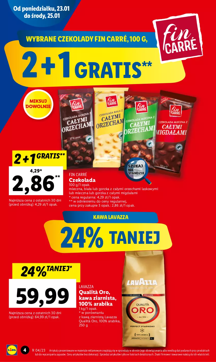 Gazetka promocyjna Lidl - GAZETKA - ważna 23.01 do 25.01.2023 - strona 4 - produkty: Czekolada, Gra, Kawa, Kawa ziarnista, Lavazza, Por