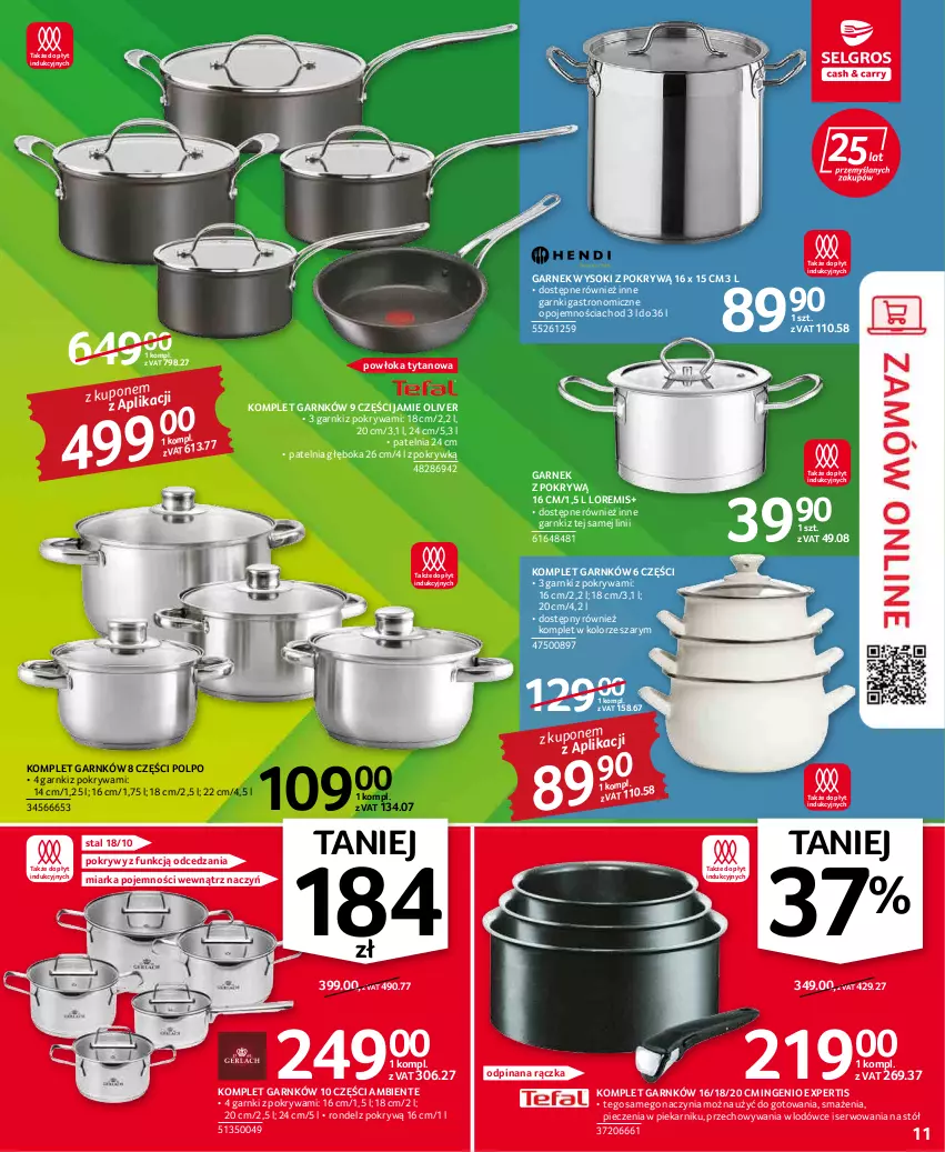 Gazetka promocyjna Selgros - Oferta przemysłowa - ważna 31.03 do 06.04.2022 - strona 11 - produkty: Garnek, Garnek z pokrywą, Miarka, Patelnia, Piec, Piekarnik, Pokrywa, Rondel, Ser, Sok, Stół, Tytan