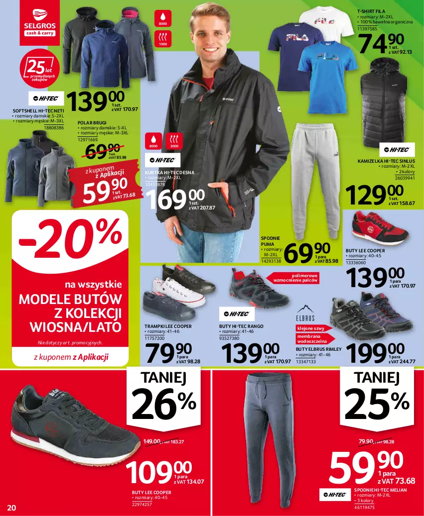 Gazetka promocyjna Selgros - Oferta przemysłowa - ważna 31.03 do 06.04.2022 - strona 20 - produkty: Brugi, Buty, Hi-Tec, Kamizelka, Klej, Kurtka, Puma, Spodnie, T-shirt, Trampki, Wełna