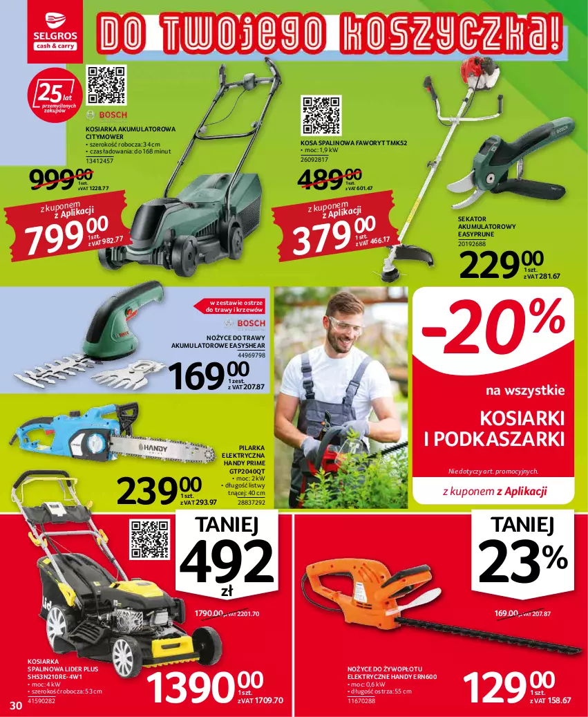 Gazetka promocyjna Selgros - Oferta przemysłowa - ważna 31.03 do 06.04.2022 - strona 30 - produkty: Akumulator, Fa, Kasza, Kosiarka, Noż, Nożyce, Sekator