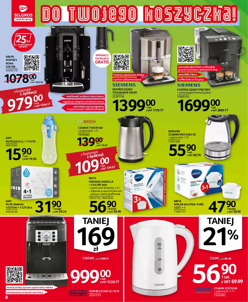 Gazetka promocyjna Selgros - Oferta przemysłowa - ważna 31.03 do 06.04.2022 - strona 8 - produkty: Brit, Brita, Czajnik, Dzbanek, Gra, Krups, Młynek, Pur, Top