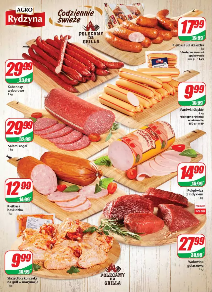 Gazetka promocyjna Dino - Gazetka - ważna 11.08 do 17.08.2021 - strona 10 - produkty: Grill, Kabanos, Kiełbasa, Kurczak, Parówki, Polędwica, Rogal, Salami, Wołowina