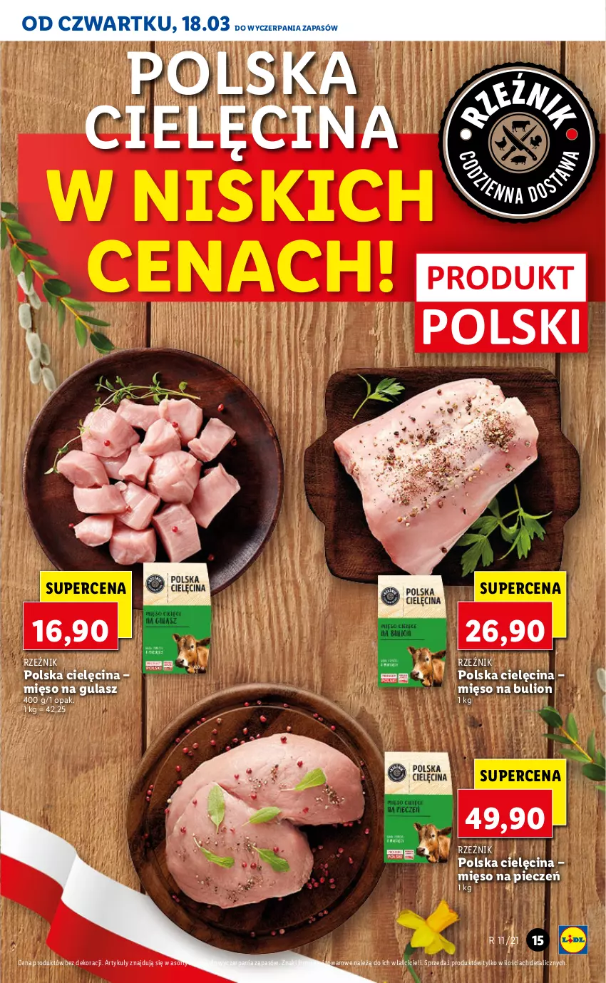 Gazetka promocyjna Lidl - GAZETKA - ważna 18.03 do 20.03.2021 - strona 15 - produkty: Bulion, Lion, Mięso, Mięso na gulasz, Piec