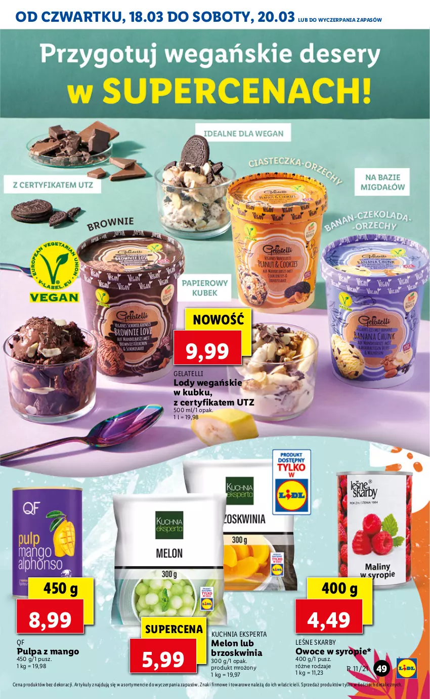 Gazetka promocyjna Lidl - GAZETKA - ważna 18.03 do 20.03.2021 - strona 49 - produkty: Kuchnia, Lody, Mango, Melon, Owoce, Syrop