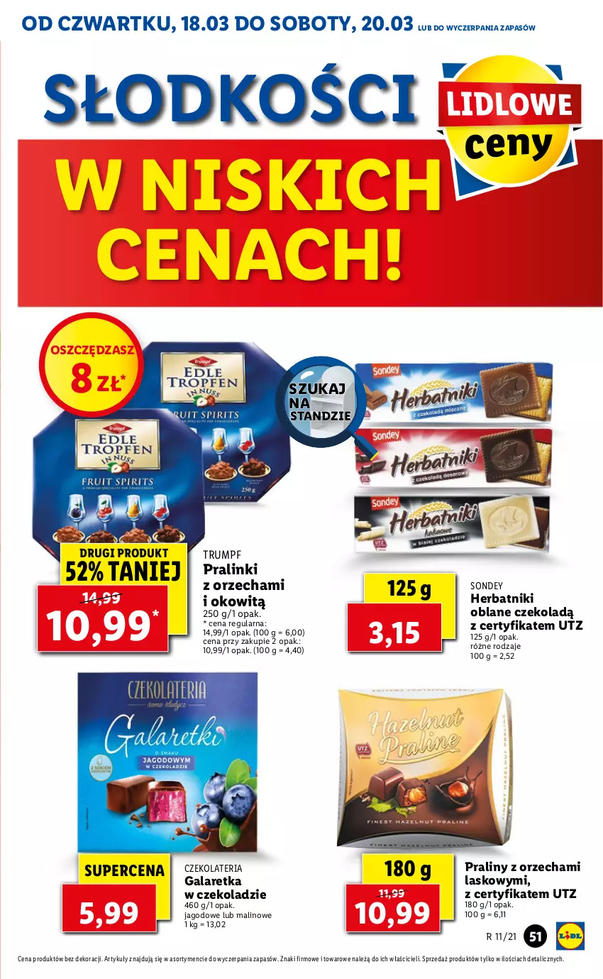 Gazetka promocyjna Lidl - GAZETKA - ważna 18.03 do 20.03.2021 - strona 51 - produkty: Gala, Galaretka, Herbatniki, Praliny, Rum