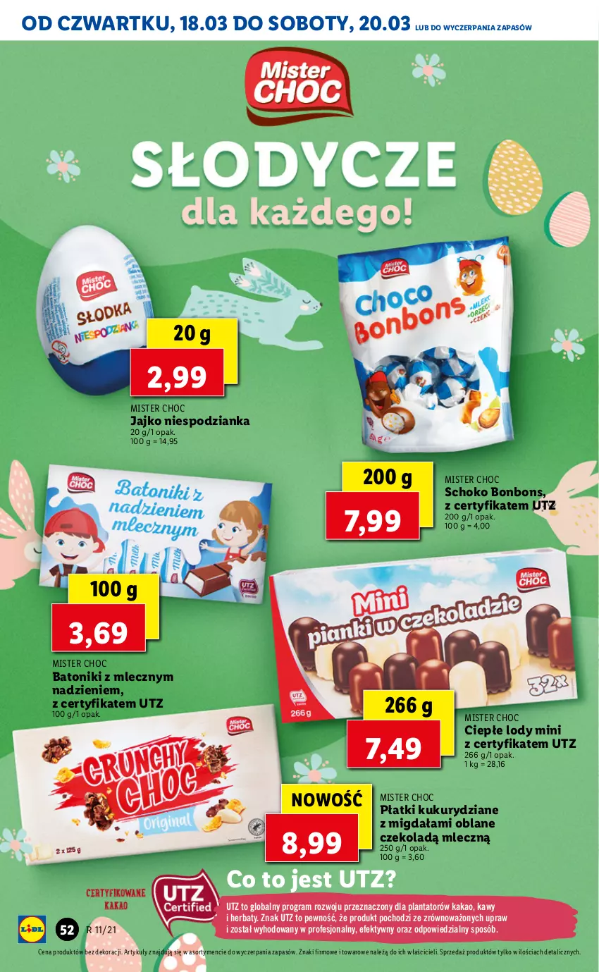 Gazetka promocyjna Lidl - GAZETKA - ważna 18.03 do 20.03.2021 - strona 52 - produkty: Baton, Ciepłe lody, Gra, Kakao, Lody, Tonik