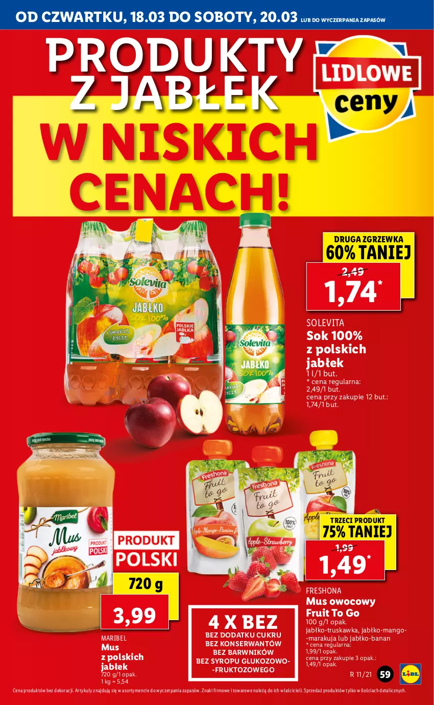 Gazetka promocyjna Lidl - GAZETKA - ważna 18.03 do 20.03.2021 - strona 59 - produkty: Mango, Mus, Ser, Sok, Syrop