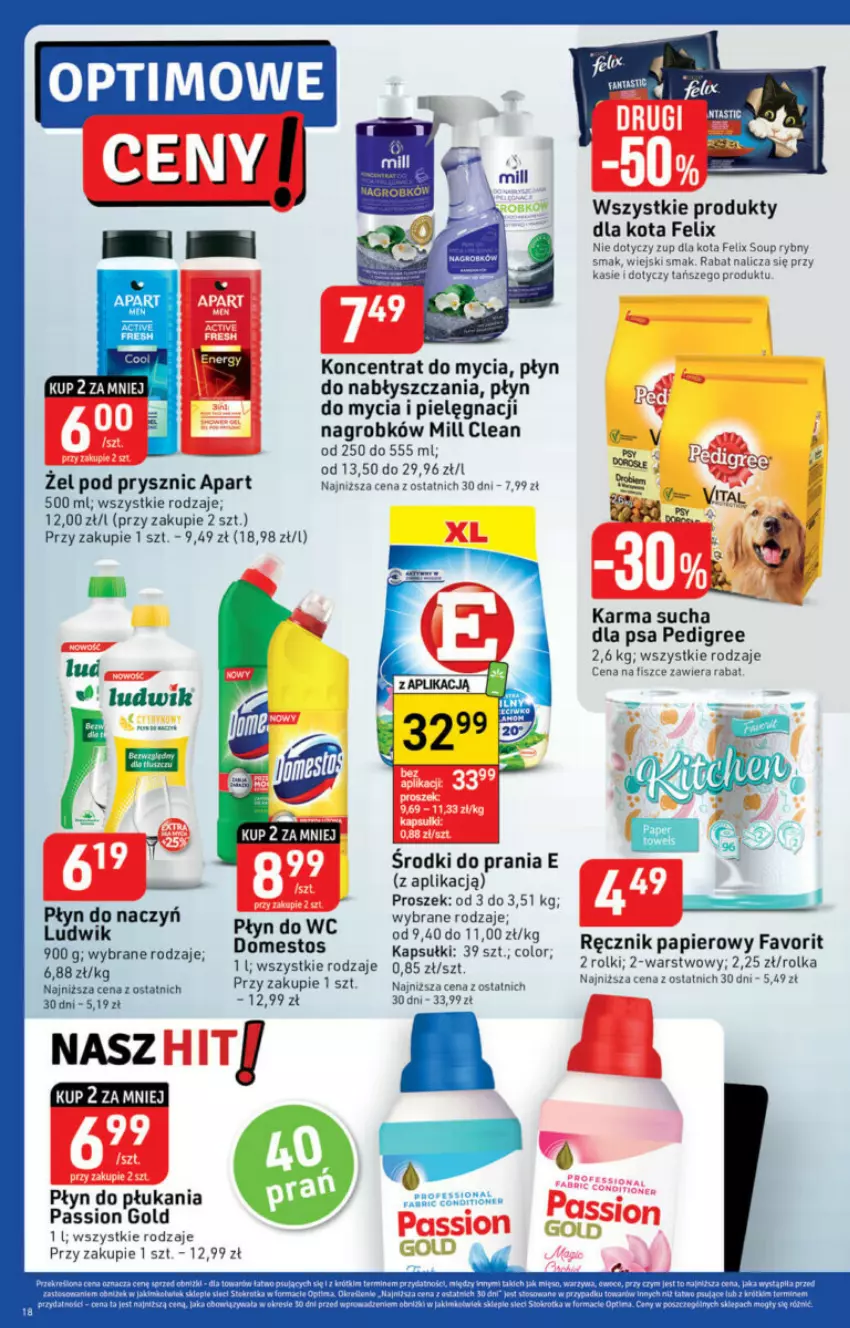 Gazetka promocyjna Stokrotka - ważna 19.10 do 25.10.2023 - strona 10 - produkty: Domestos, Fa, Felix, Ludwik, Papier, Pedigree, Płyn do mycia, Płyn do płukania, Płyn do wc, Ręcznik, Rolki, Ser