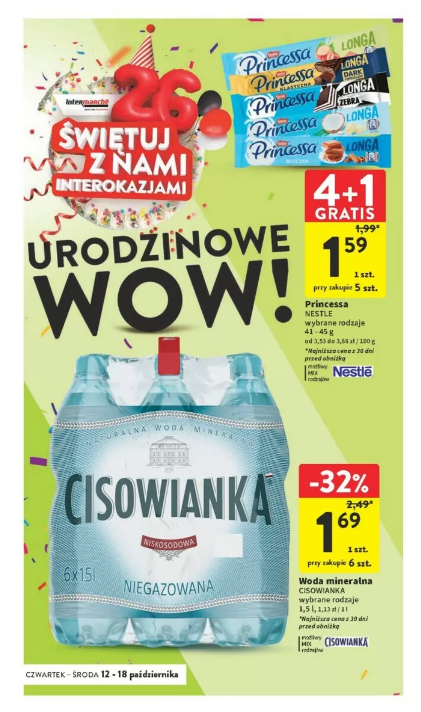 Gazetka promocyjna Intermarche - ważna 12.10 do 18.10.2023 - strona 34 - produkty: Cisowianka, Princessa, Woda, Woda mineralna