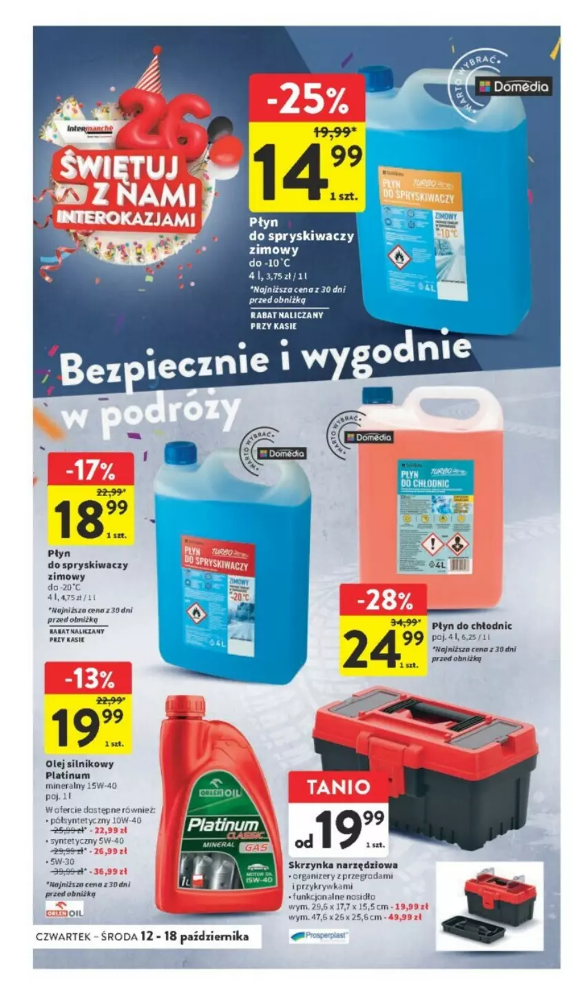 Gazetka promocyjna Intermarche - ważna 12.10 do 18.10.2023 - strona 39 - produkty: Olej, Olej silnikowy, Organizer, Piec, Płyn do chłodnic, Płyn do spryskiwaczy, Skrzynka narzędziowa