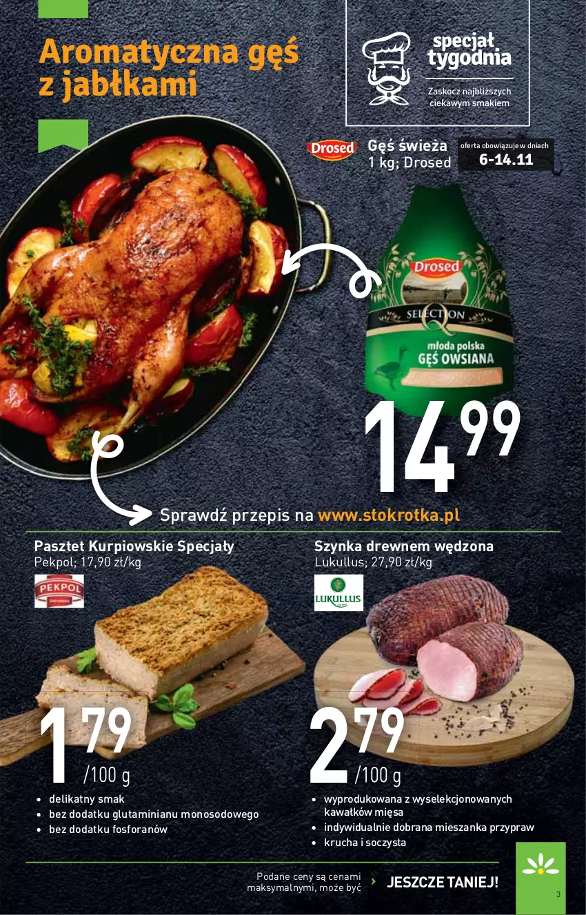 Gazetka promocyjna Stokrotka - Supermarket - ważna 04.11 do 09.11.2021 - strona 3 - produkty: Kawa, Pasztet, Pekpol, Szynka