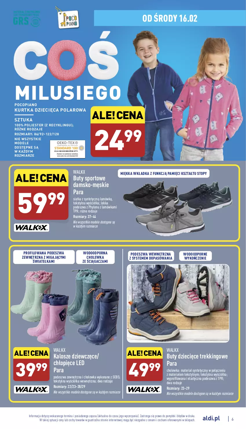 Gazetka promocyjna Aldi - Katalog Moda i Dom - ważna 14.02 do 19.02.2022 - strona 6 - produkty: Buty, Dzieci, Kurtka, Kurtka dziecięca, Pocopiano, Por, Siatka, Sport, Top