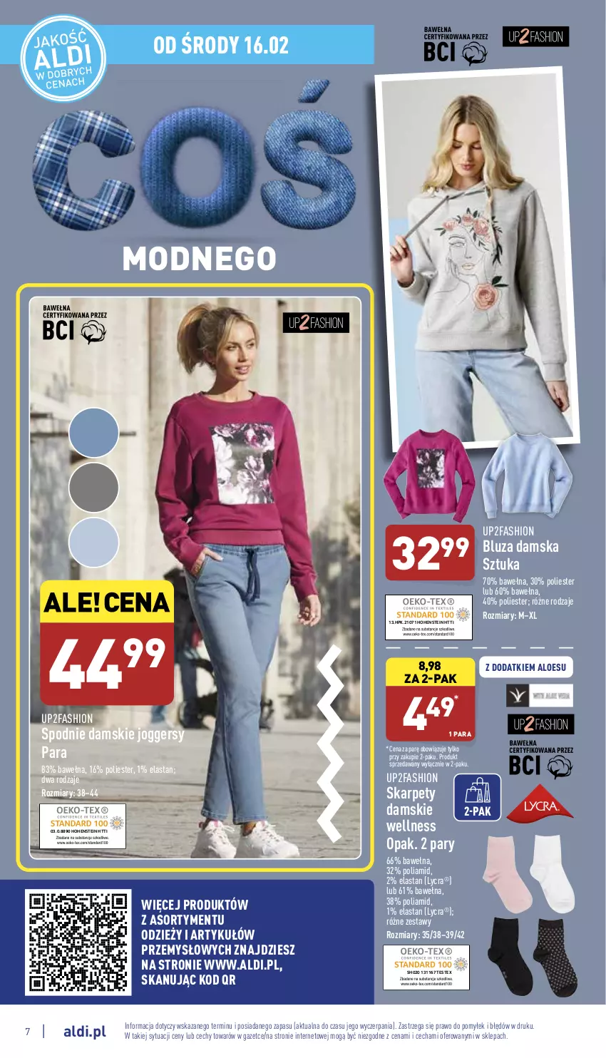 Gazetka promocyjna Aldi - Katalog Moda i Dom - ważna 14.02 do 19.02.2022 - strona 7 - produkty: Bluza, Fa, HP, Karp, Spodnie, Wełna