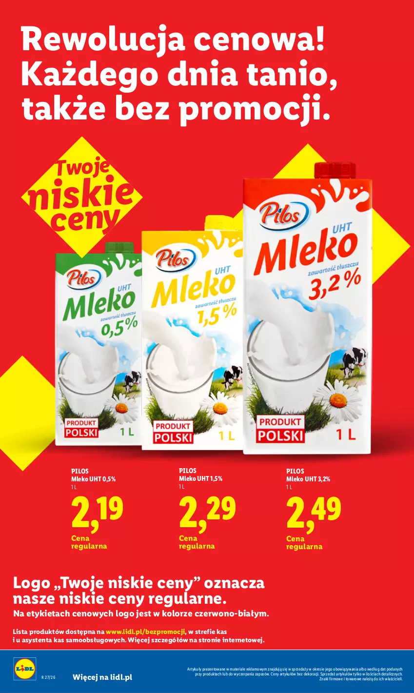 Gazetka promocyjna Lidl - Rewolucja cenowa! - ważna 22.08 do 30.09.2026 - strona 9 - produkty: Mleko, Pilos