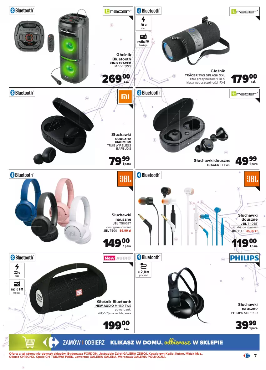 Gazetka promocyjna Carrefour - Gazetka Multimedia - ważna 16.08 do 04.09.2021 - strona 7 - produkty: Acer, Głośnik, Głośnik bluetooth, HP, JBL, Philips, Por, Powerbank, Przewód, Słuchawki