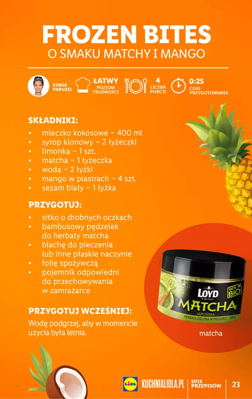 Gazetka promocyjna Lidl - KATALOG VITASIA - ważna 07.08 do 12.08.2023 - strona 23 - produkty: Fa, Frozen, Kokos, Limonka, Mango, Mleczko, Piec, Pojemnik, Sezam, Sitko, Syrop, Woda