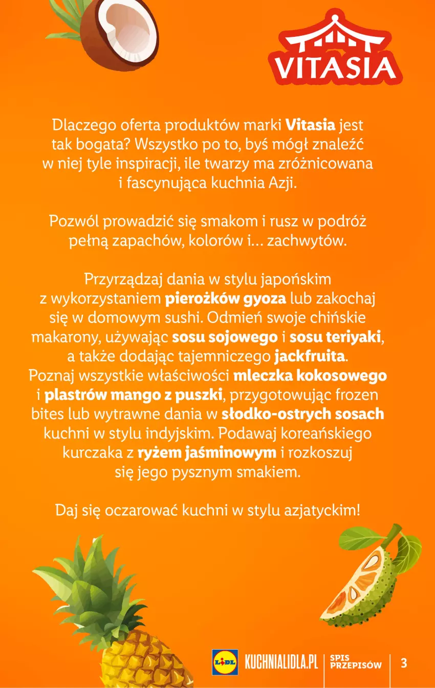 Gazetka promocyjna Lidl - KATALOG VITASIA - ważna 07.08 do 12.08.2023 - strona 3 - produkty: Fa, Frozen, Koc, Kokos, Kosz, Kuchnia, Kurczak, Makaron, Mango, Ryż, Sos, Sushi