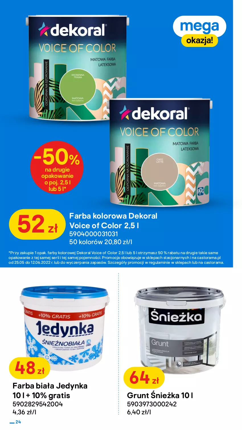 Gazetka promocyjna Castorama - ważna 25.05 do 12.06.2022 - strona 24 - produkty: Astor, Beckers, Dekoral, Fa, Gra, Grunt, Rama, Ser, Zestaw narzędzi