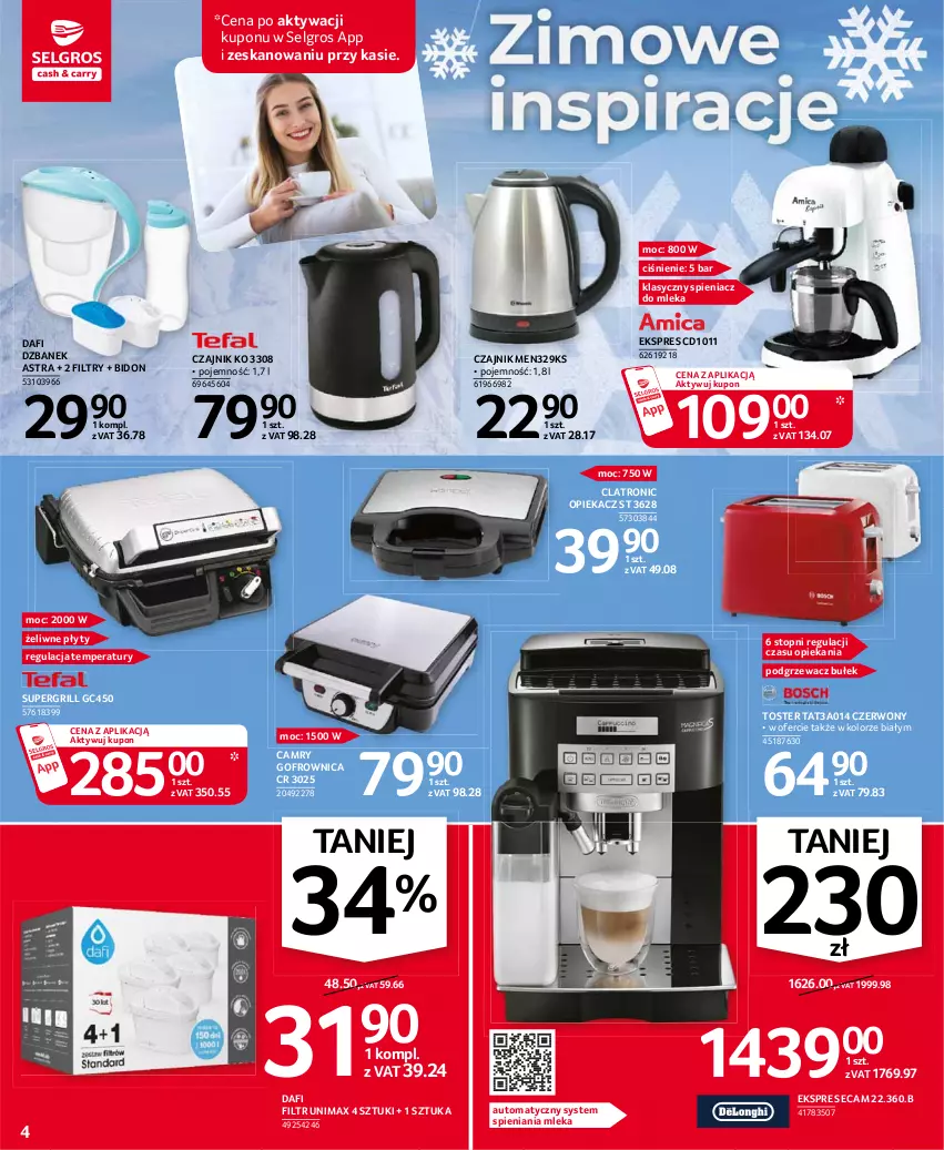 Gazetka promocyjna Selgros - Oferta przemysłowa - ważna 18.02 do 24.02.2021 - strona 4 - produkty: Czajnik, Dzbanek, Gofrownica, Grill, LG, Top, Toster