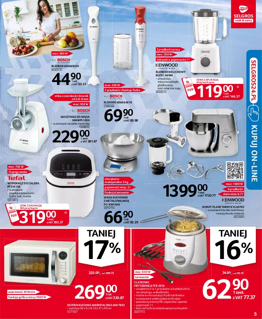 Gazetka promocyjna Selgros - Oferta przemysłowa - ważna 18.02 do 24.02.2021 - strona 5 - produkty: Blender, Chleb, Dzbanek, Fa, Fondue, Frytki, Gra, Grill, Kosz, Książka, Kuchnia, Maszynka, Maszynka do mielenia, Miarka, Robot, Robot planetarny, Smoothie, Sos, Szynka, Termos, Waga