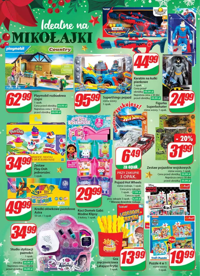 Gazetka promocyjna Dino - Gazetka 49 - ważna 05.12 do 12.12.2023 - strona 22 - produkty: Frytki, Hot Wheels, Jednorożec, Koc, Mobil, Play-Doh, Playmobil, Pojazd, Puzzle