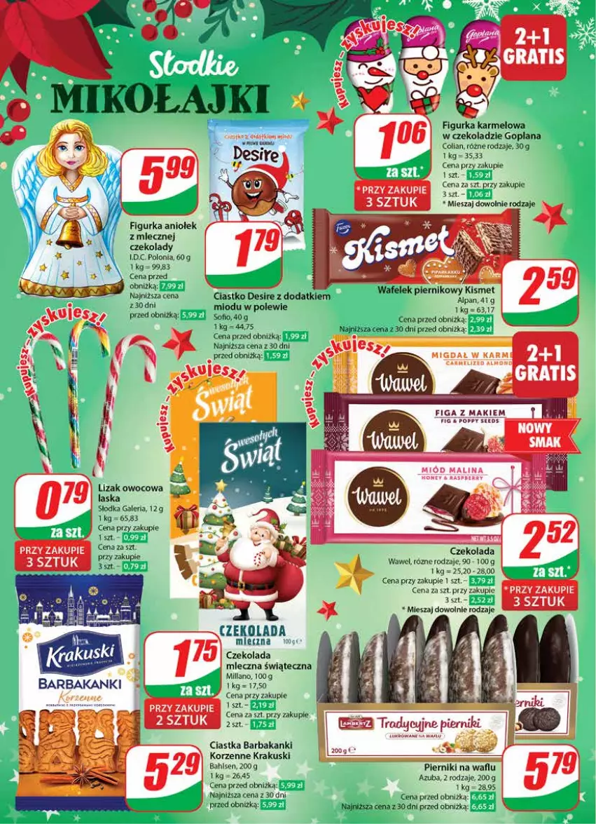 Gazetka promocyjna Dino - Gazetka 49 - ważna 05.12 do 12.12.2023 - strona 4 - produkty: Ciastka, Czekolada, Czekolada mleczna, Goplana, Krakus, Krakuski, LANA, Miód, Piernik, Wawel