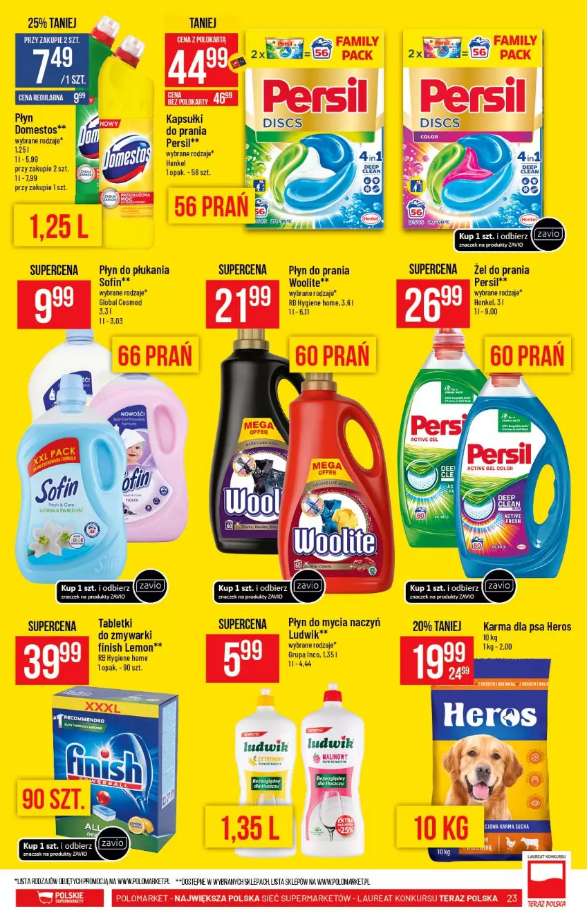 Gazetka promocyjna PoloMarket - Gazetka promocyjna  r - ważna 12.05 do 18.05.2021 - strona 23 - produkty: Do mycia naczyń, Domestos, Finish, Laur, Ludwik, Persil, Płyn do mycia, Płyn do mycia naczyń, Płyn do płukania, Płyn do prania, Tablet, Woolite, Zmywarki