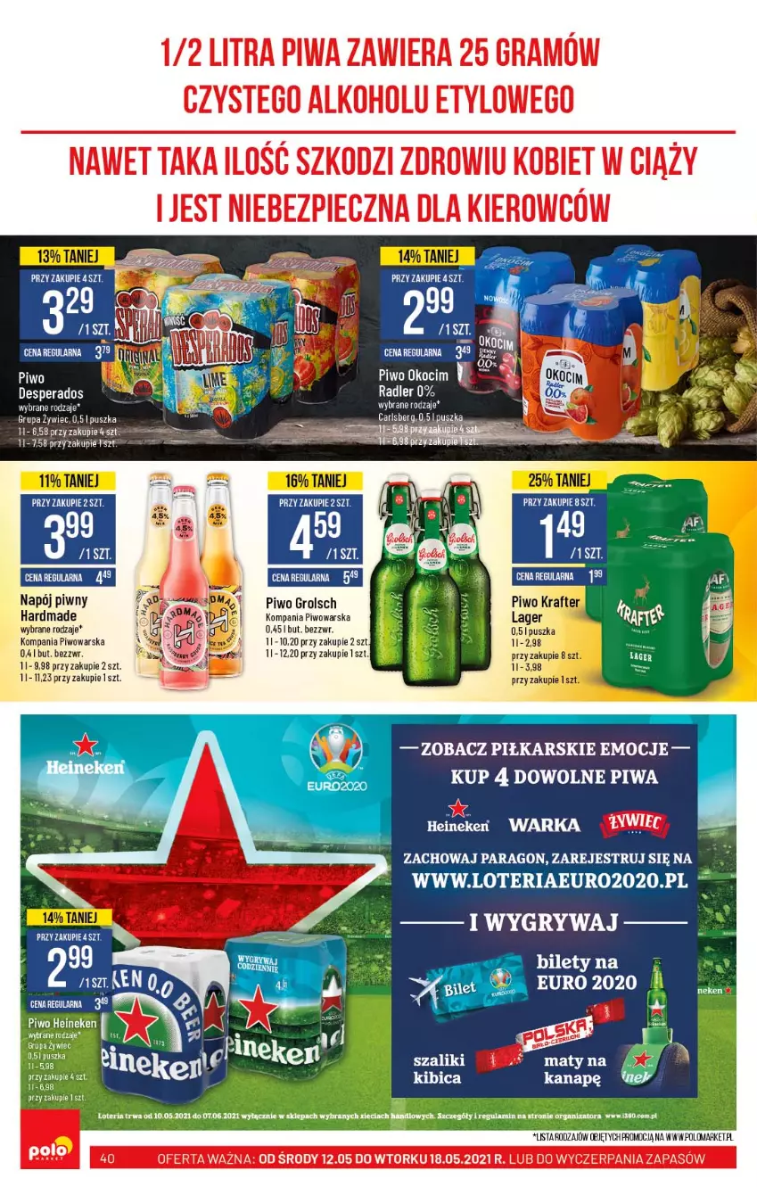 Gazetka promocyjna PoloMarket - Gazetka promocyjna  r - ważna 12.05 do 18.05.2021 - strona 40 - produkty: Desperados, Gra, Gry, Koc, Napój, Okocim, Piec, Piwa, Piwo, Szal, Warka