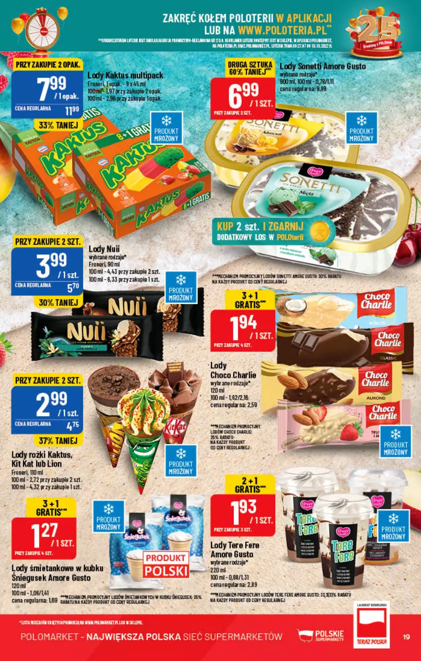 Gazetka promocyjna PoloMarket - Gazetka pomocyjna - ważna 31.08 do 06.09.2022 - strona 19 - produkty: Gra, Kaktus, Kit Kat, Lion, Lody, Mola