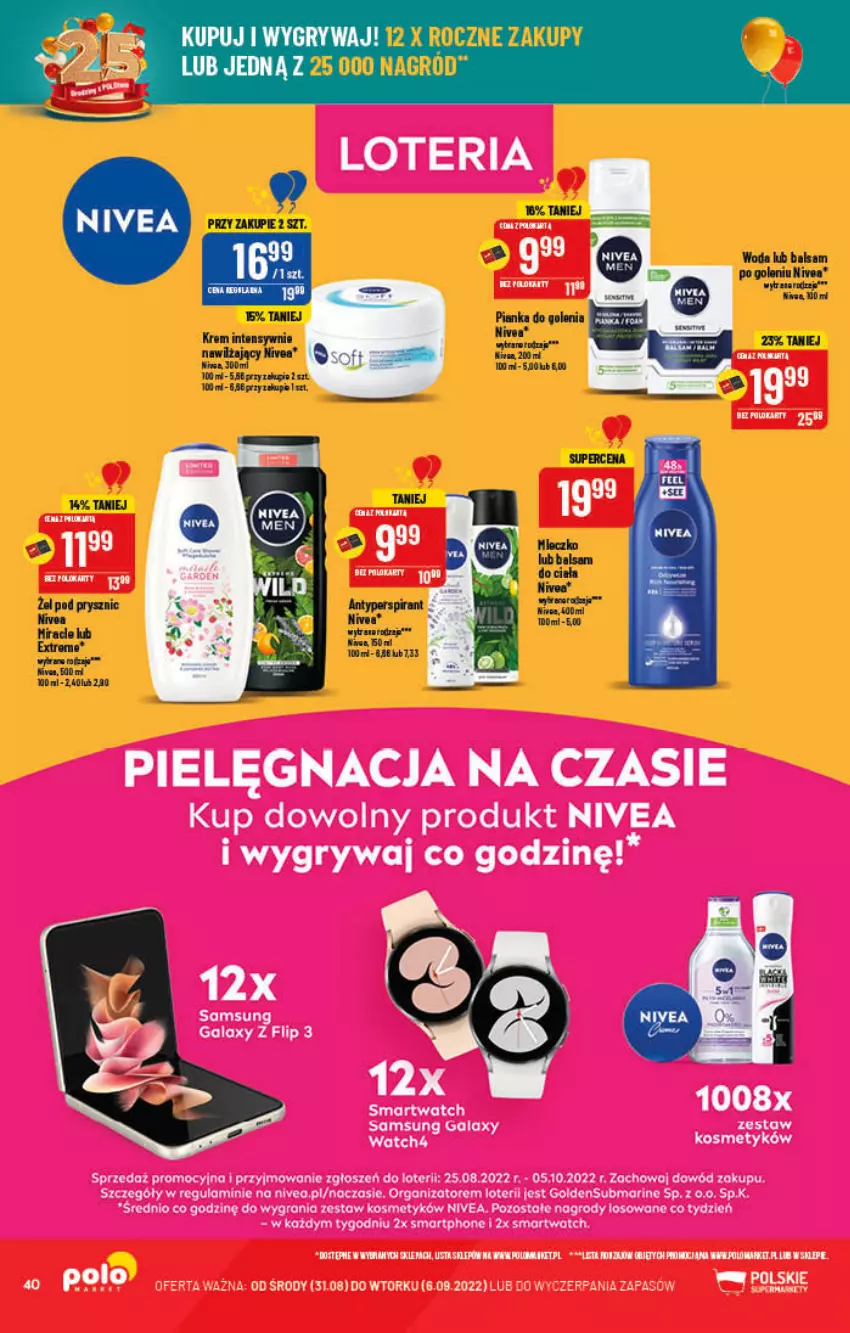 Gazetka promocyjna PoloMarket - Gazetka pomocyjna - ważna 31.08 do 06.09.2022 - strona 40 - produkty: Balsam do ciała, Mleczko, Nivea, Woda