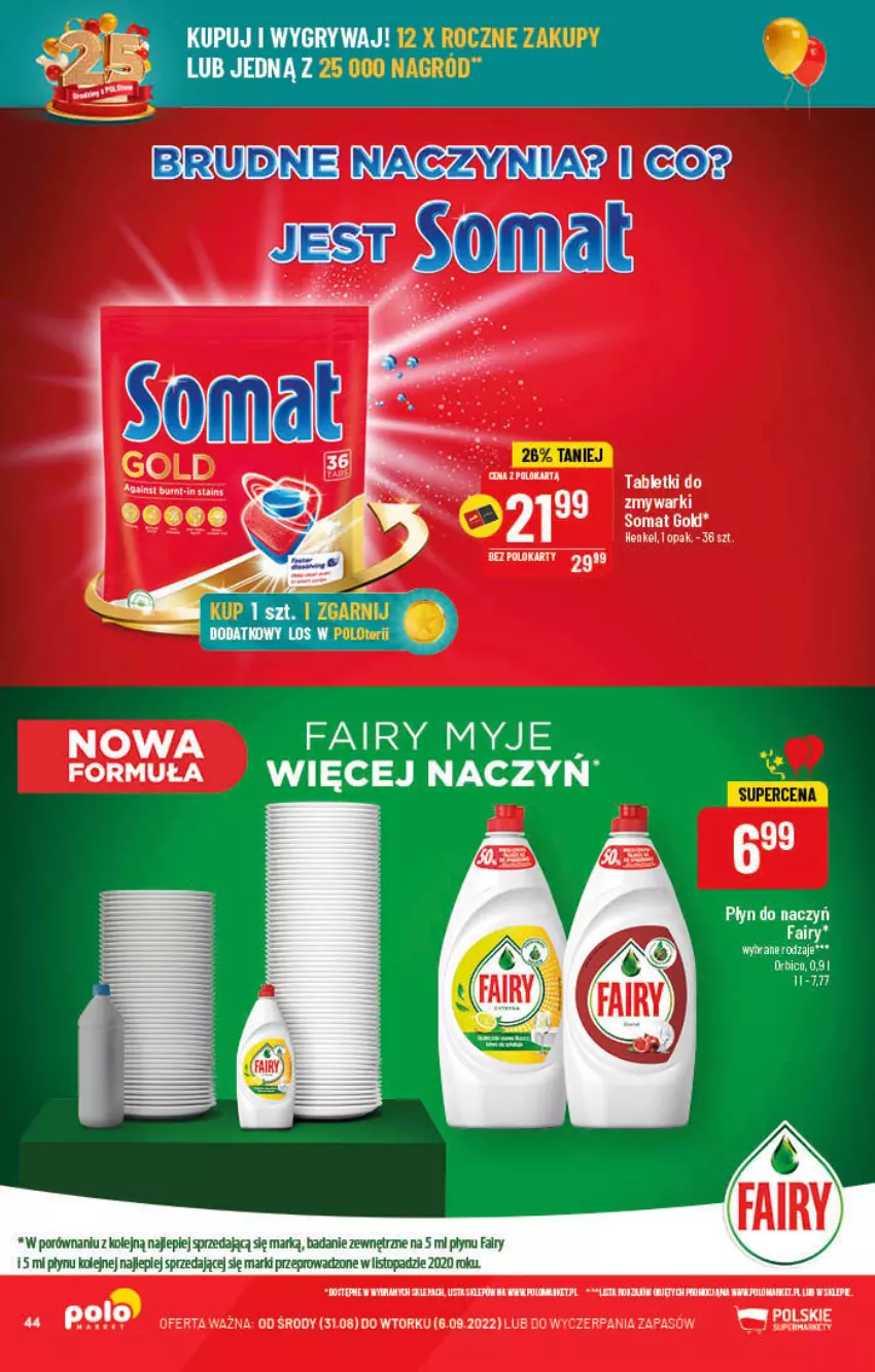 Gazetka promocyjna PoloMarket - Gazetka pomocyjna - ważna 31.08 do 06.09.2022 - strona 44 - produkty: BIC, Fa, Fairy, Olej, Por, Somat, Somat gold, Top