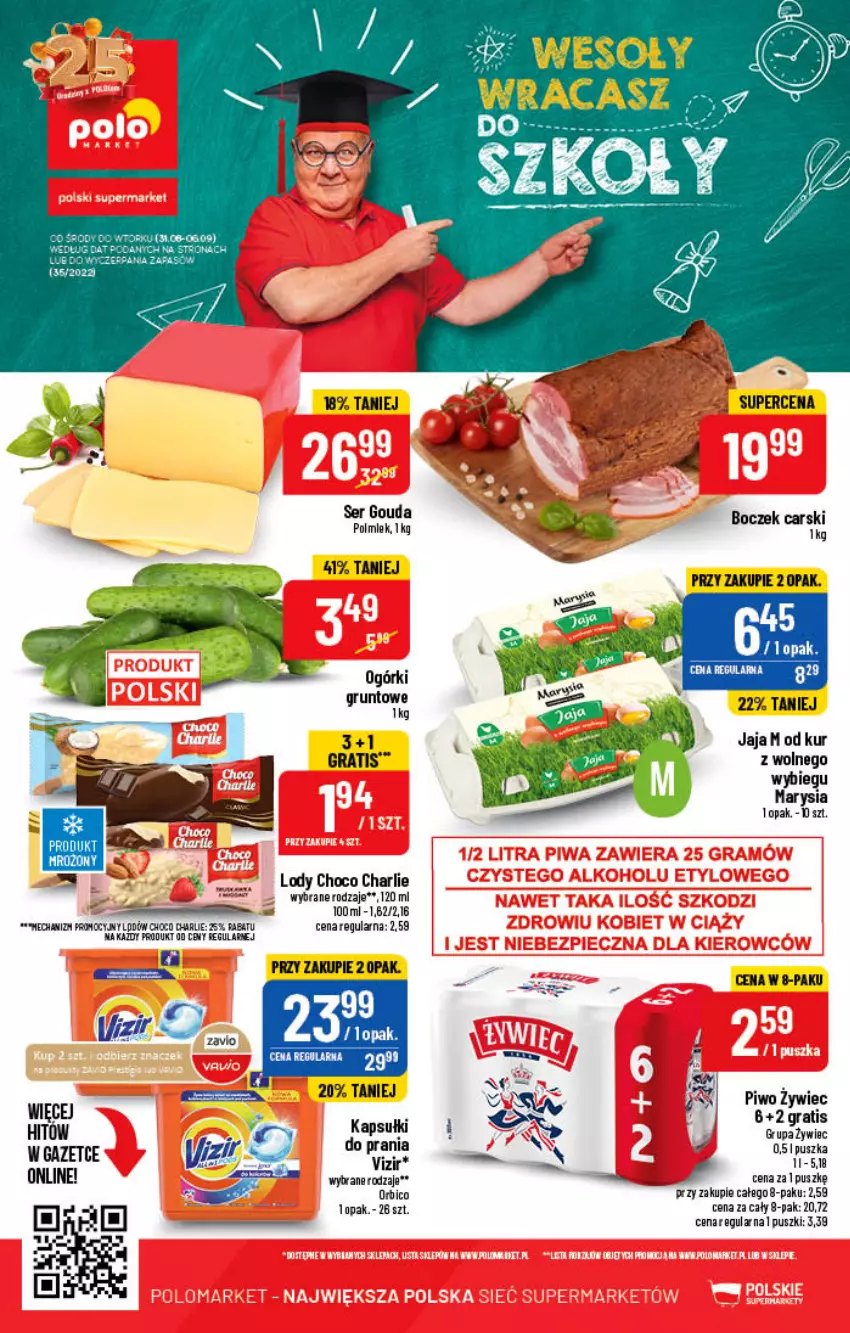 Gazetka promocyjna PoloMarket - Gazetka pomocyjna - ważna 31.08 do 06.09.2022 - strona 60 - produkty: BIC, Boczek, Cars, Gouda, Gra, Grunt, Jaja, Lody, Piwo, Polmiek, Ser