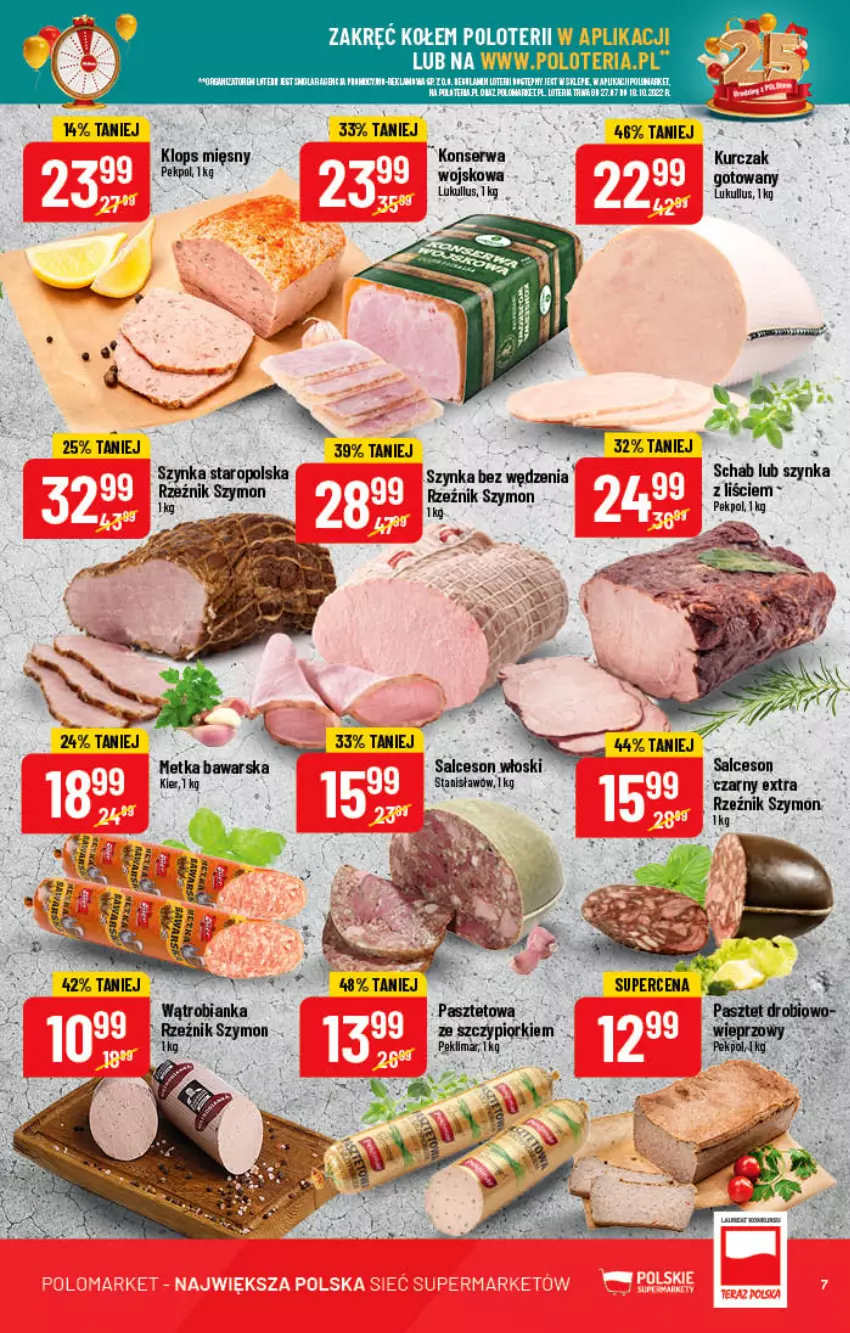 Gazetka promocyjna PoloMarket - Gazetka pomocyjna - ważna 31.08 do 06.09.2022 - strona 7 - produkty: Bianka, Kurczak, Pasztet, Pekpol, Pur, Salceson, Ser, Szynka