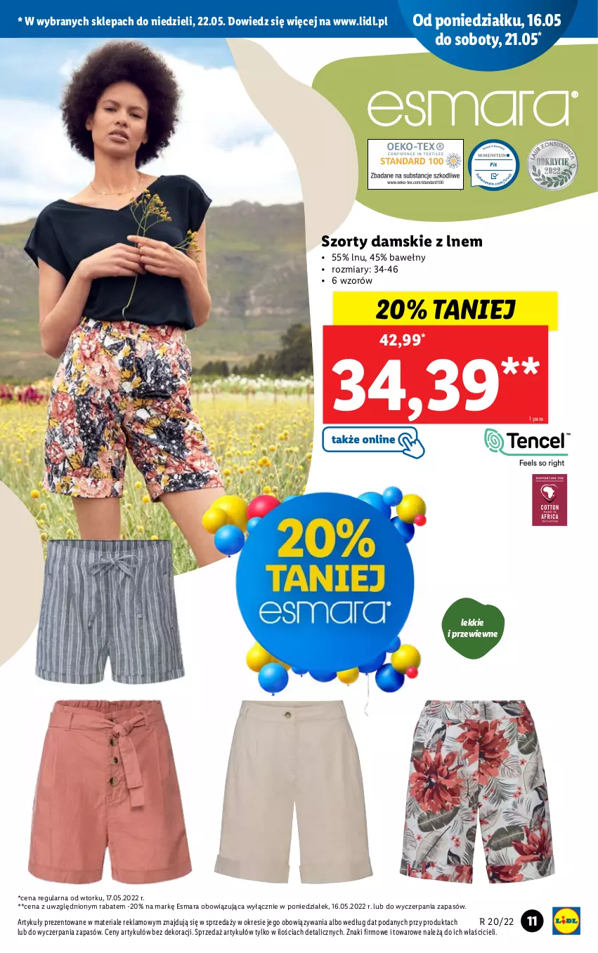 Gazetka promocyjna Lidl - GAZETKA - ważna 16.05 do 22.05.2022 - strona 11 - produkty: Szorty