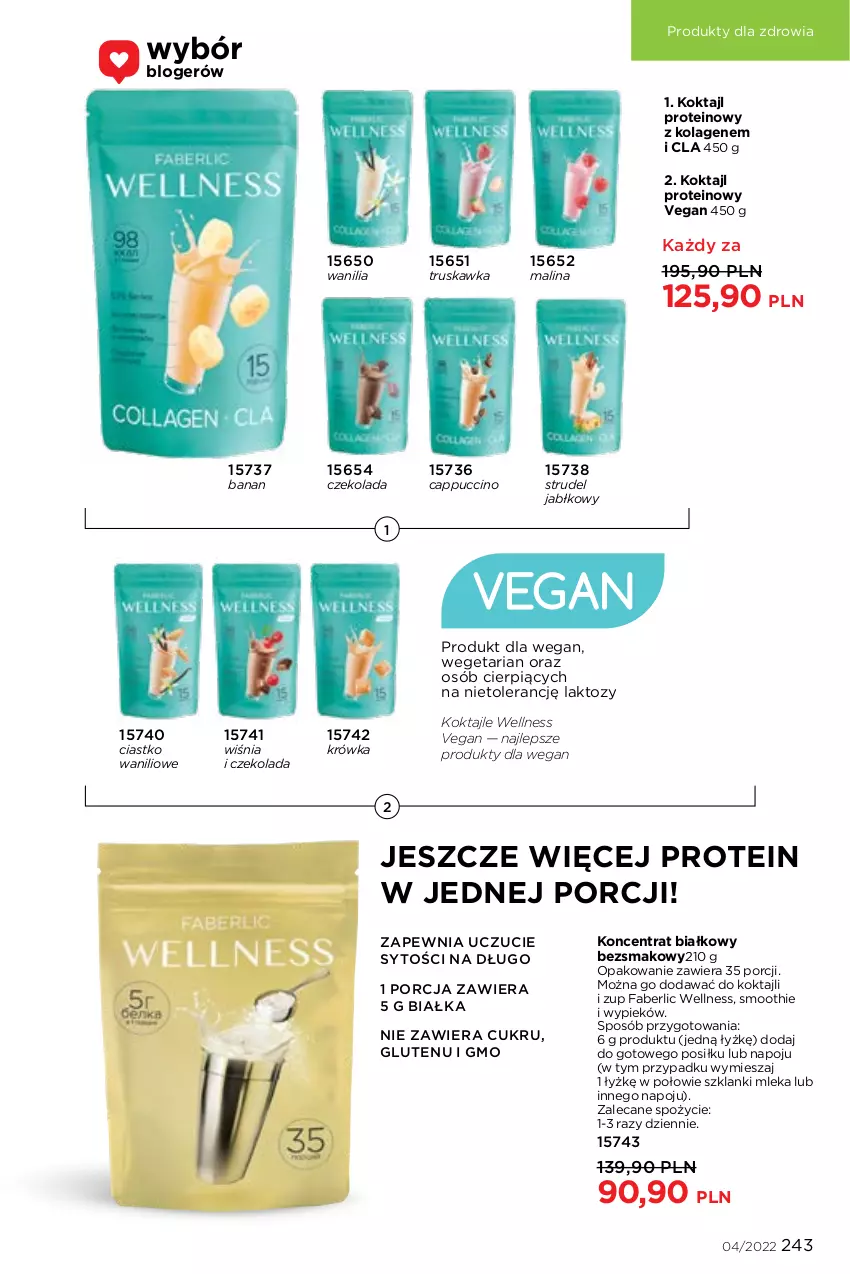 Gazetka promocyjna Faberlic - ważna 21.02 do 13.03.2022 - strona 243 - produkty: Cappuccino, Czekolada, Fa, Koktajl proteinowy, Kolagen, Lanki, Por, Smoothie