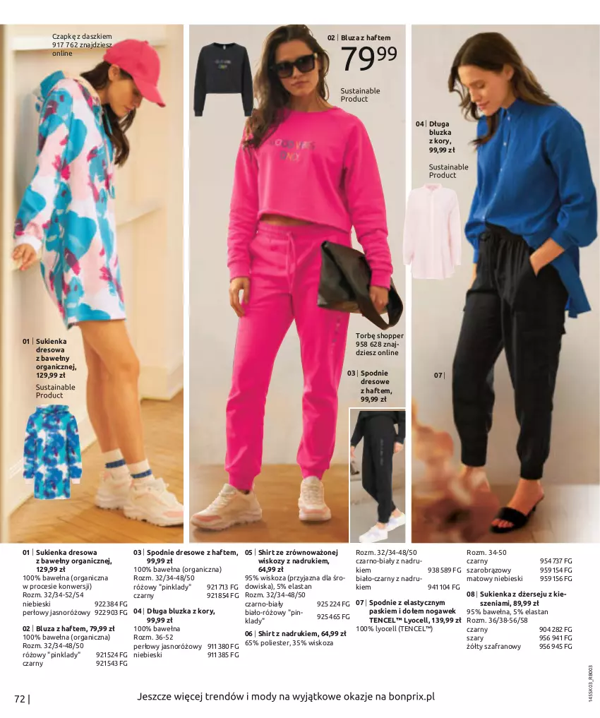 Gazetka promocyjna Bonprix - Wiosenna moda - ważna 07.03 do 03.09.2022 - strona 74 - produkty: Bluza, Dres, Spodnie, Spodnie dresowe, Sukienka, Szafran, Wełna