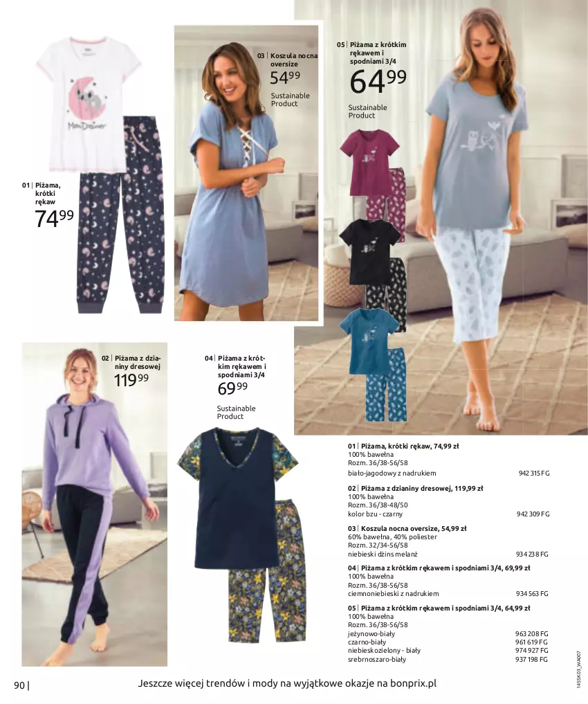 Gazetka promocyjna Bonprix - Wiosenna moda - ważna 07.03 do 03.09.2022 - strona 92 - produkty: Dres, Kosz, Koszula, Koszula nocna, Piżama, Wełna