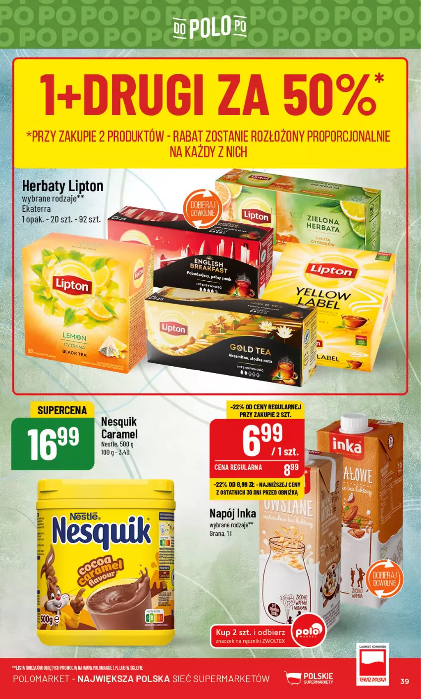 Gazetka promocyjna PoloMarket - Gazetka pomocyjna - ważna 13.09 do 19.09.2023 - strona 39 - produkty: Gra, Inka, Lipton, Napój, Nesquik