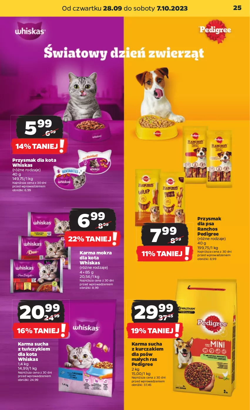 Gazetka promocyjna Netto - Artykuły spożywcze - ważna 02.10 do 07.10.2023 - strona 25 - produkty: Kurczak, Pedigree, Przysmak dla kota, Przysmak dla psa, Tuńczyk, Whiskas