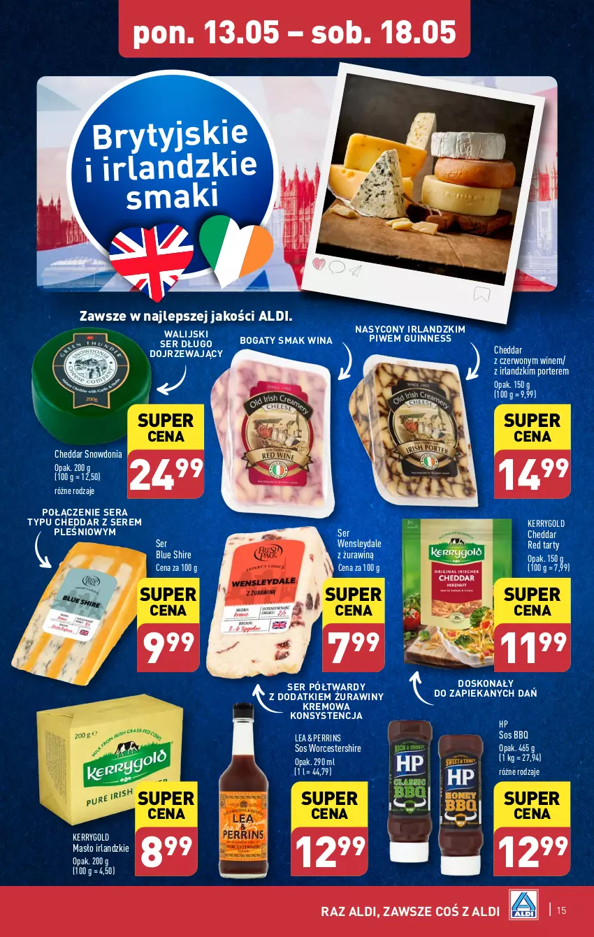 Gazetka promocyjna Aldi - Pełna oferta - ważna 13.05 do 18.05.2024 - strona 15 - produkty: Cheddar, HP, Masło, Por, Ser, Sos