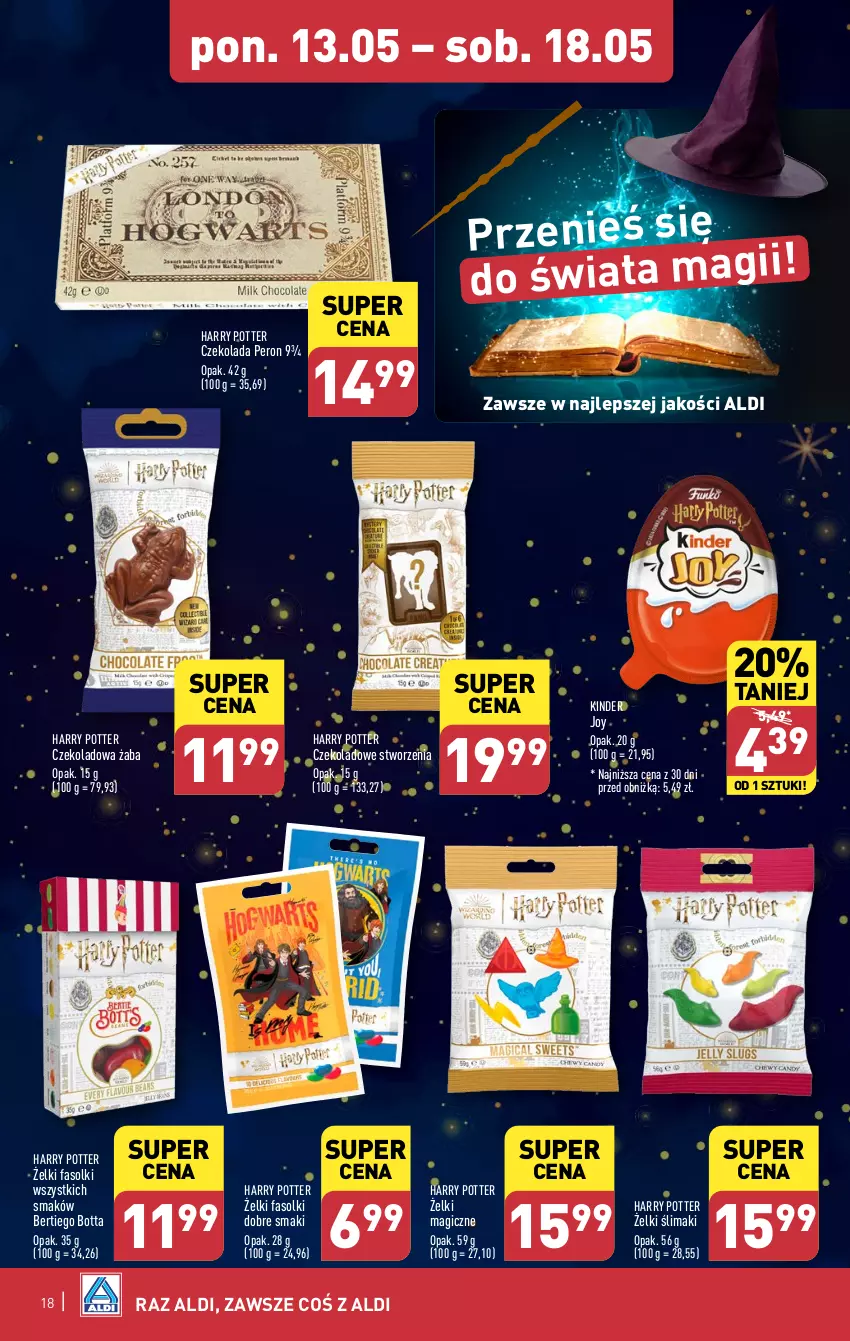 Gazetka promocyjna Aldi - Pełna oferta - ważna 13.05 do 18.05.2024 - strona 18 - produkty: Czekolada, Fa, Harry Potter, Kinder